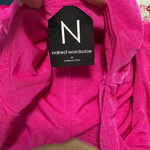 Naked Wardrobe Cropped Metallic Pink Ruched Sleeveless Top M. 2 for $20.00 - Picture 5 of 5